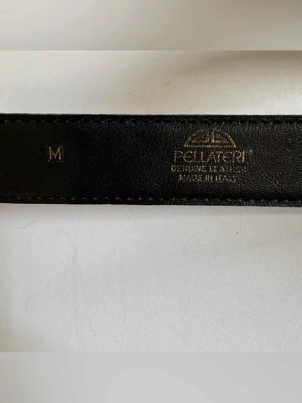Vtg Pellateri Black Croc Embossed Leather Belt Women's M Made in Italy Classic